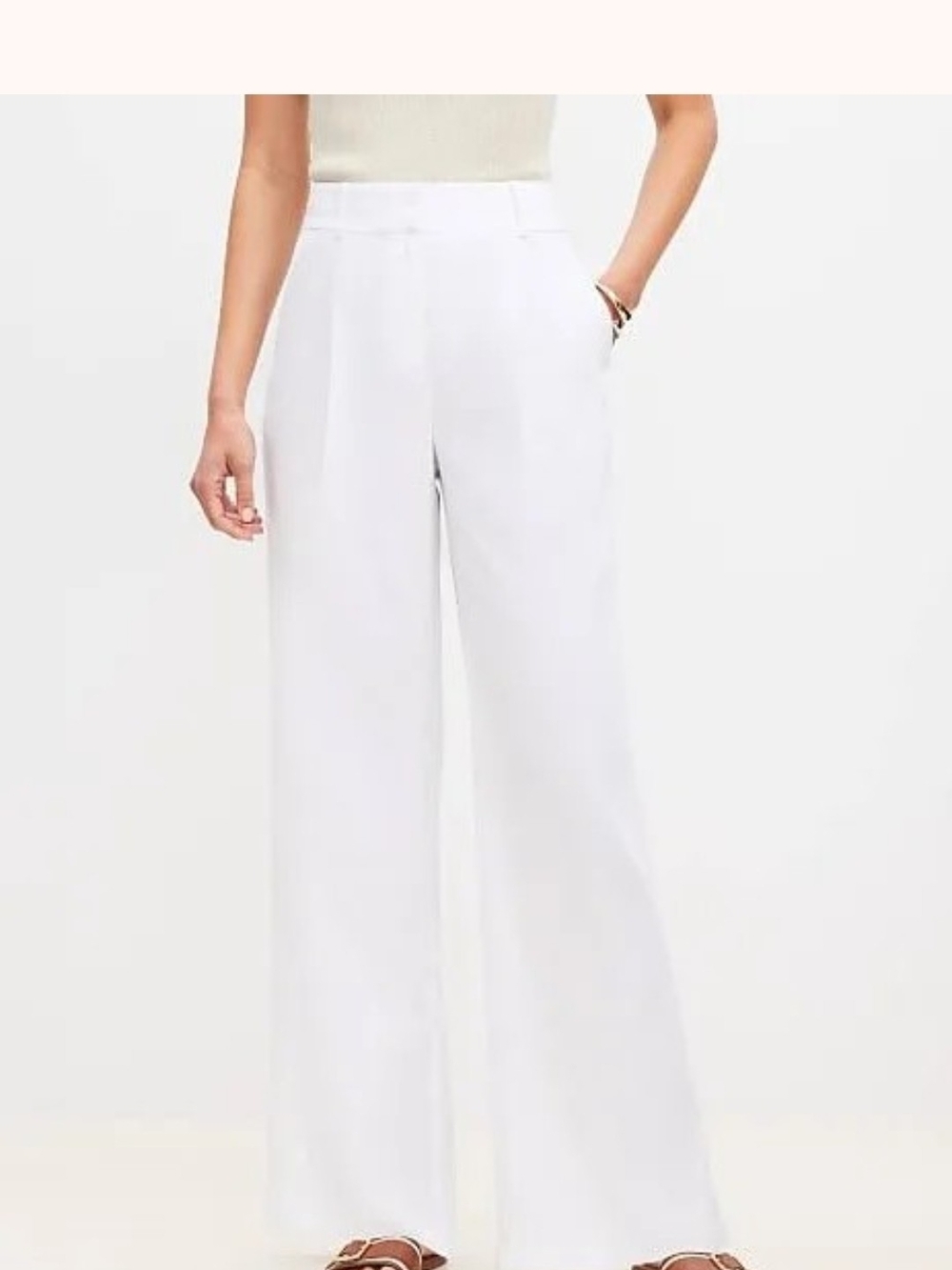 LOFT Peyton Wide Leg Linen Pant